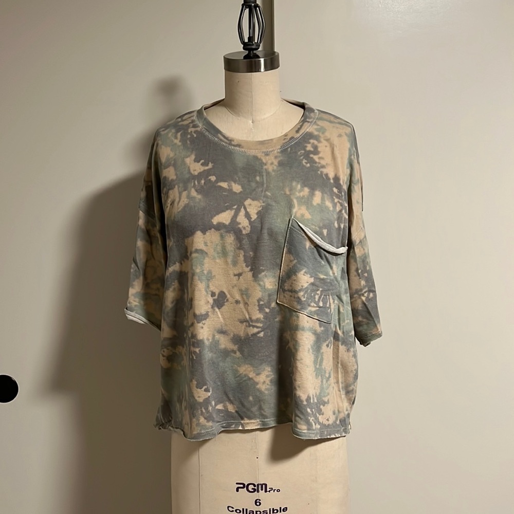 Blank Paige tie dye short sleeve knit shirt